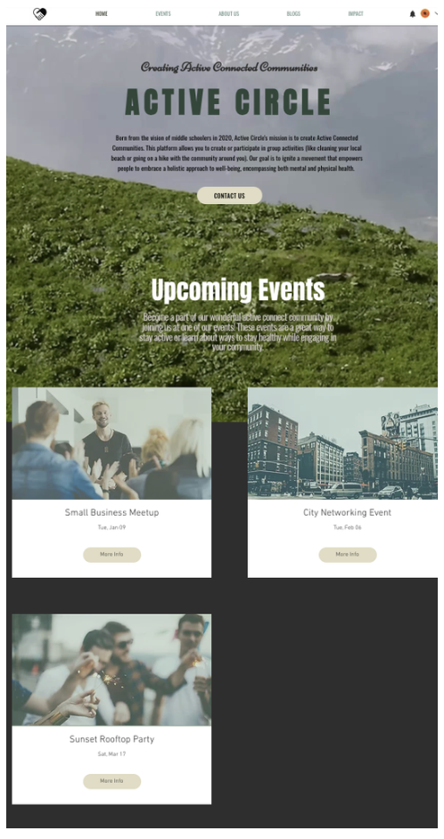 Active Circle website screenshot